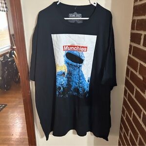 Sesame Street Size 3XL Cookie Monster  Black Graphic T-Shirt